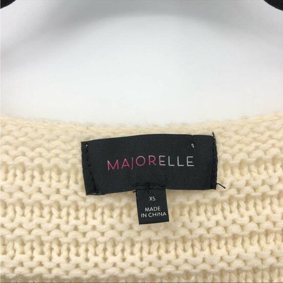 Majorelle Revolve Women Rib Knit Long Sleeves V-Neck Sweater in Cream XS - Picture 8 of 10